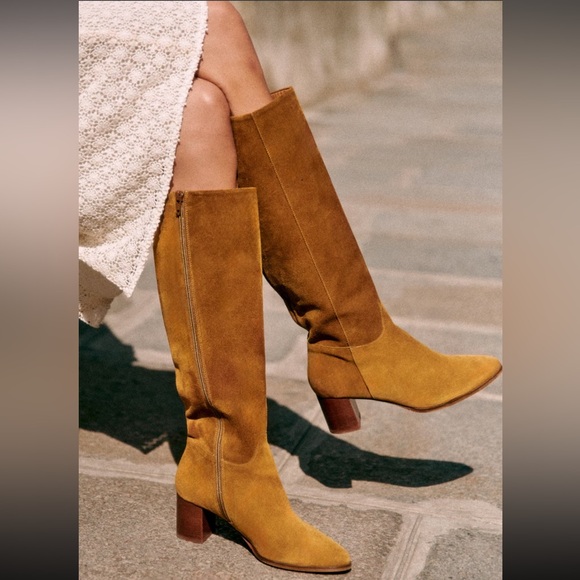 Sezane Adele boots Elegant Tan Knee-High Boots